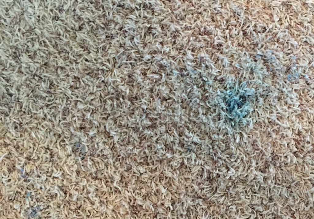 The remains of the blue stain