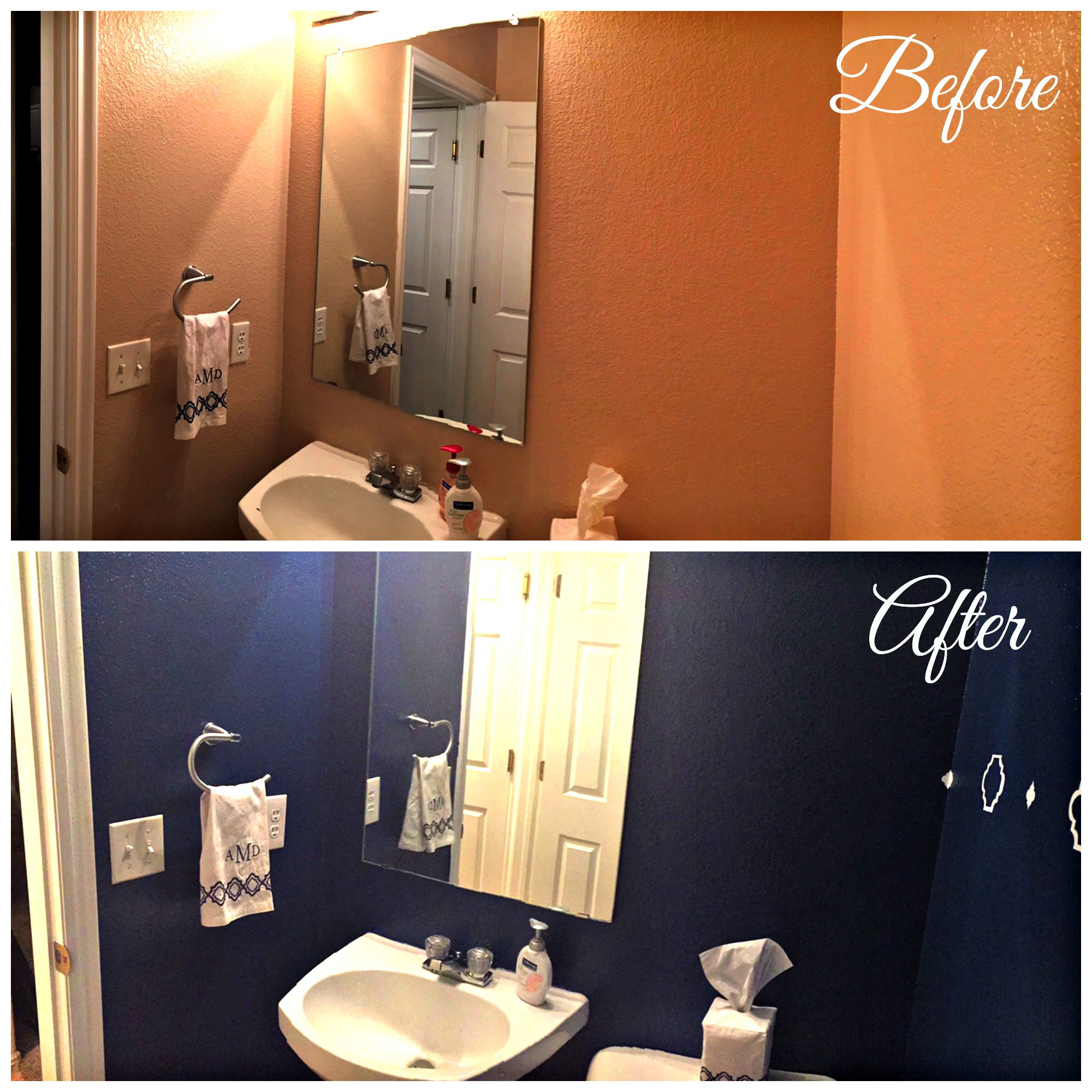Before and after bathroom transformation