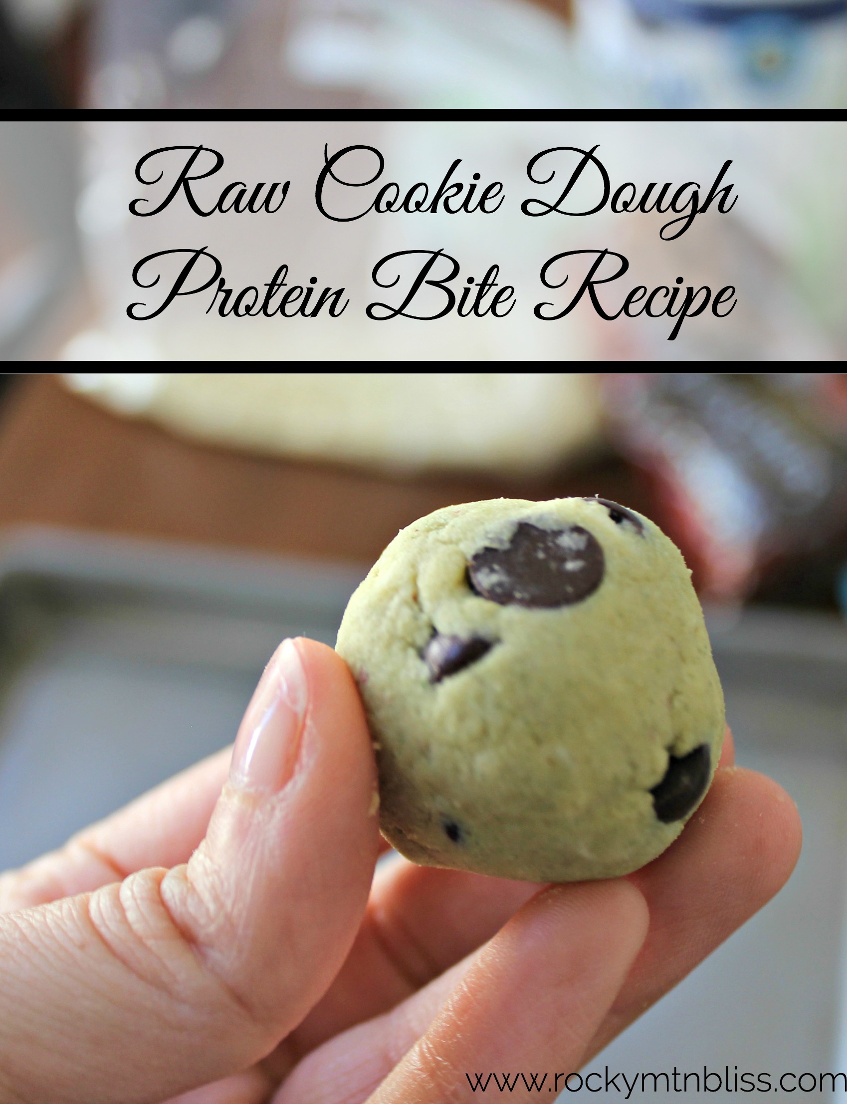 Raw cookie dough protein ball recipe. This healthy treat is gluten free and packed with veggies and protein. 