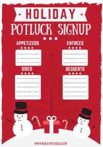 Potluck Ideas for Work - Free Christmas Potluck signup printable 