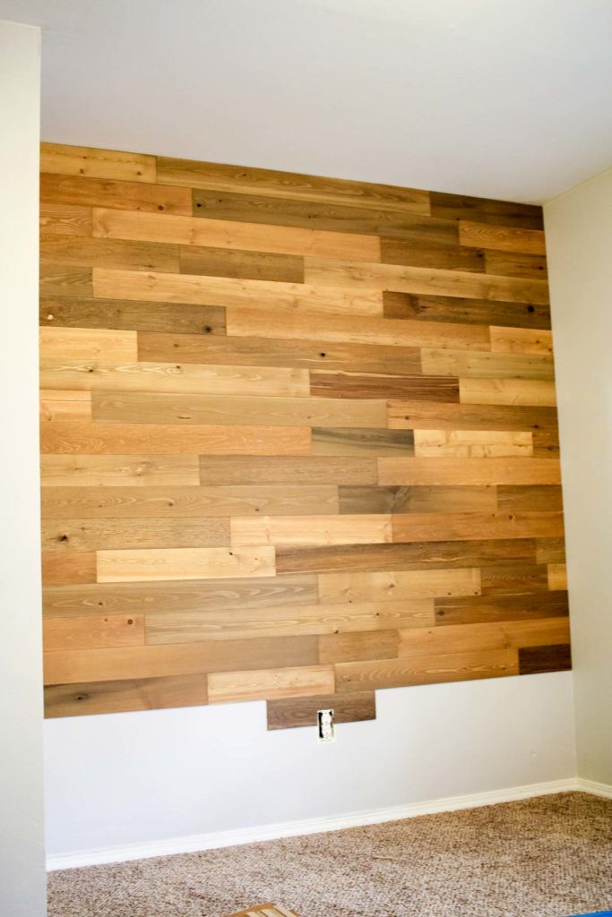 Installing a reclaimed wood wall