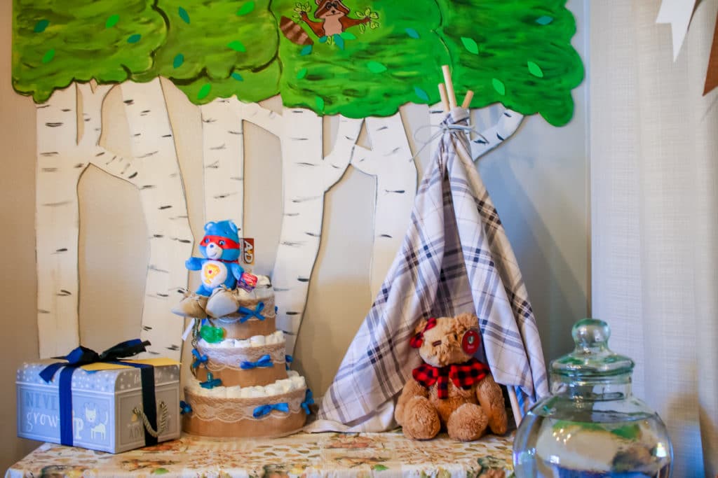 Woodland Baby Shower Decorations for Boy, Woodland Animal Backdrop