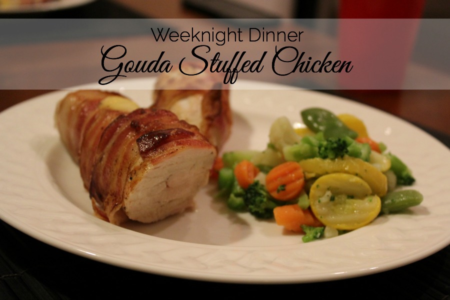 Quick weeknight dinner: Bacon Wrapped Gouda Stuffed Chicken