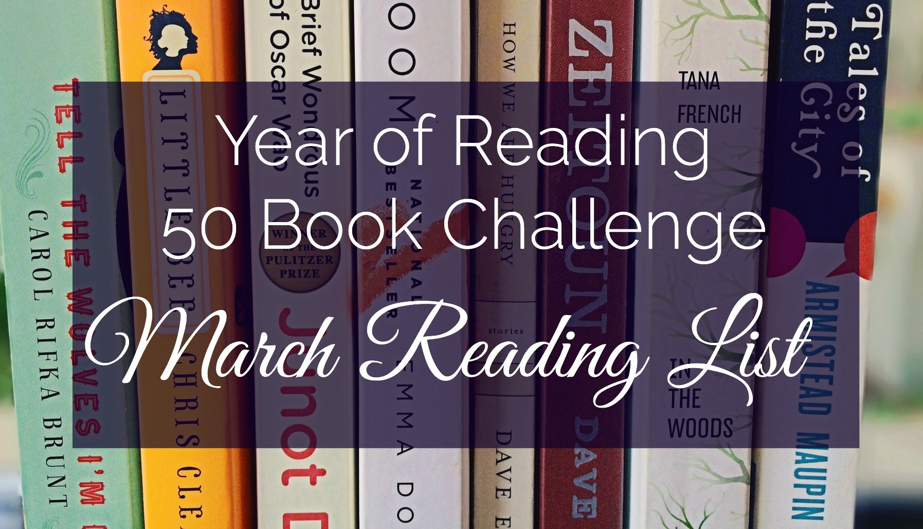 Can you finish the 50 book challenge? Follow along and see how many books you can read this year.